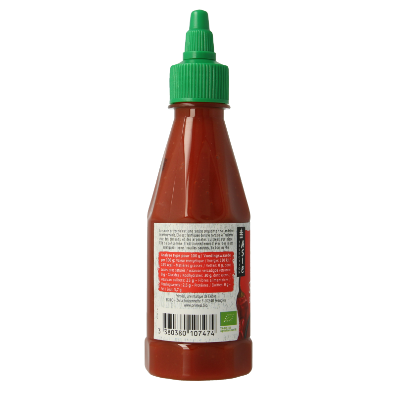 Primeal Chilisaus sriracha pittig bio - Afbeelding 2