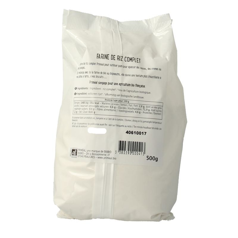 Primeal Volkoren bruine rijstmeel bio - Afbeelding 2