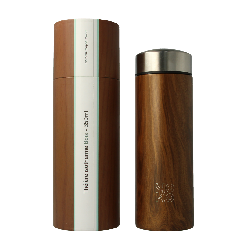 Yoko Drinkfles wood met theefilter isotherm 350ml - Afbeelding 2