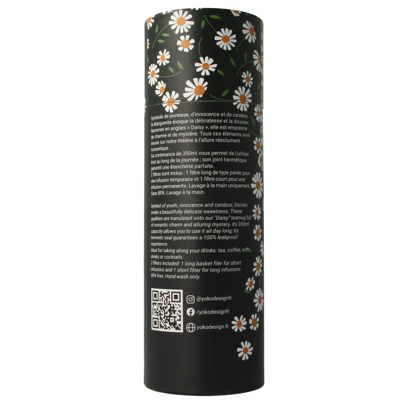 Yoko Drinkfles daisy met theefilter isotherm 350ml - Afbeelding 2