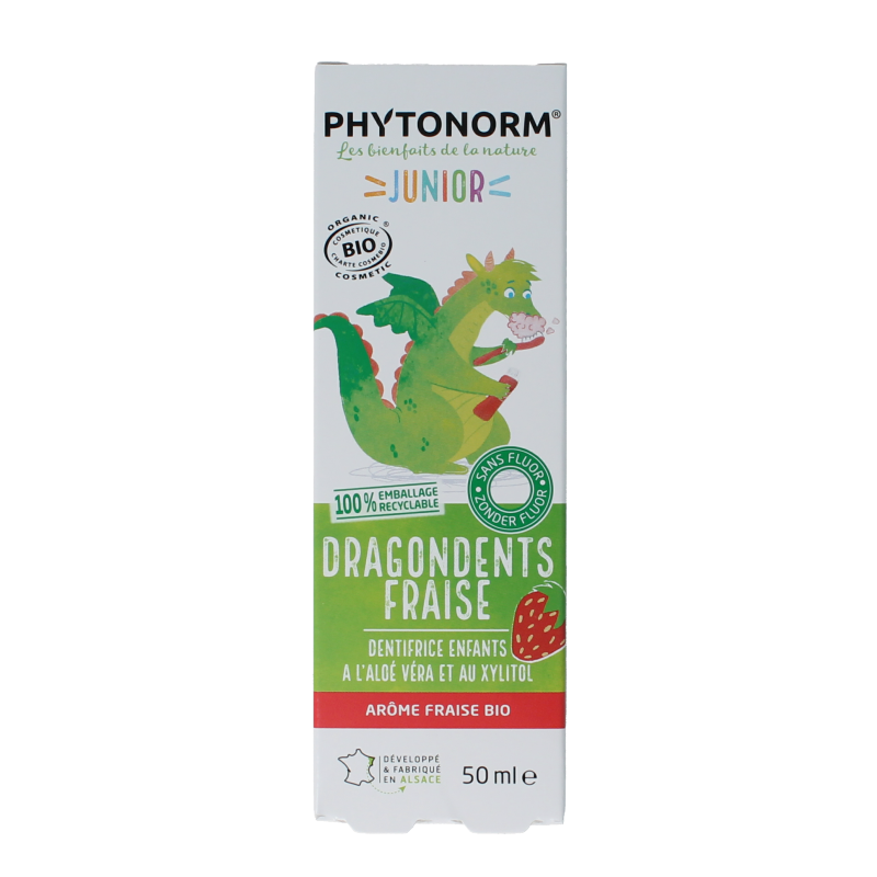 Phytonorm Dragondent tandpasta kind aardbei