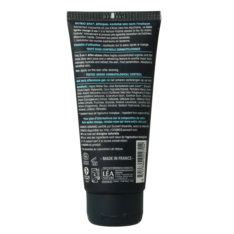 So Bio Etic For men aftershave gel aloe vera - Afbeelding 2