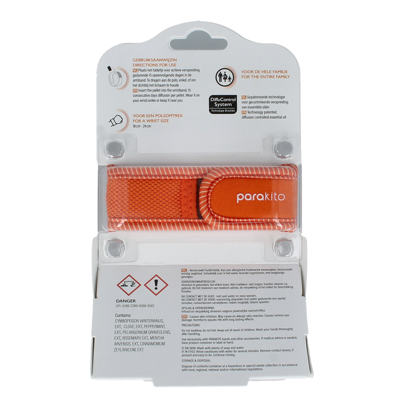 Parakito Anti mug armband volwassenen oranje - Afbeelding 2