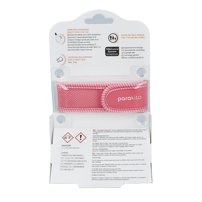 Parakito Anti mug armband volwassenen fuchsia - Afbeelding 2