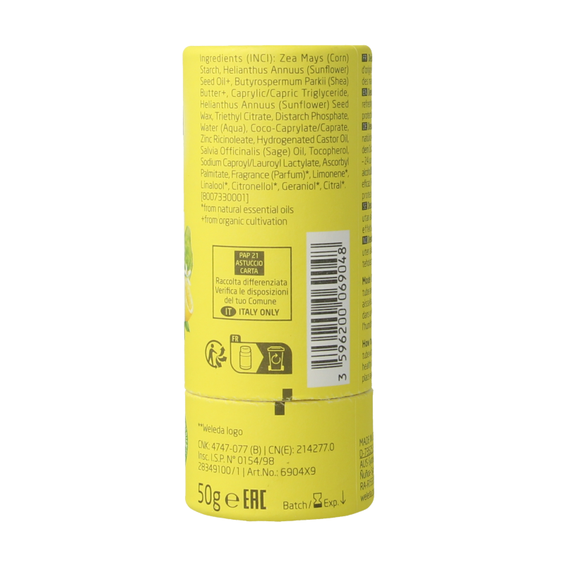 Weleda Deodorant stick citrus + bergamot 24U - Afbeelding 3