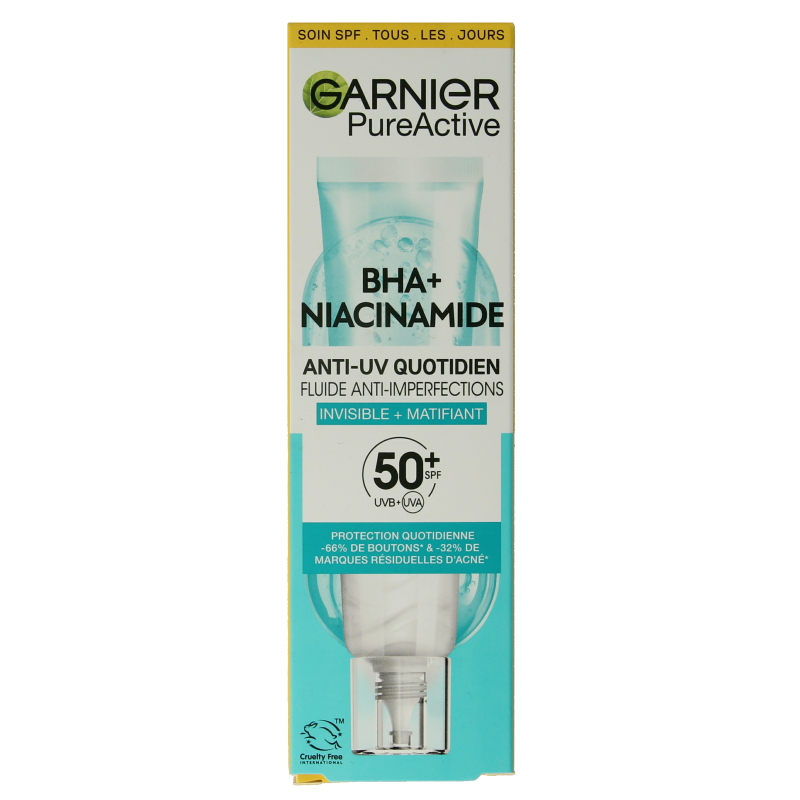 Garnier PureActive BHA+ niacinamide UV fluid SPF50+