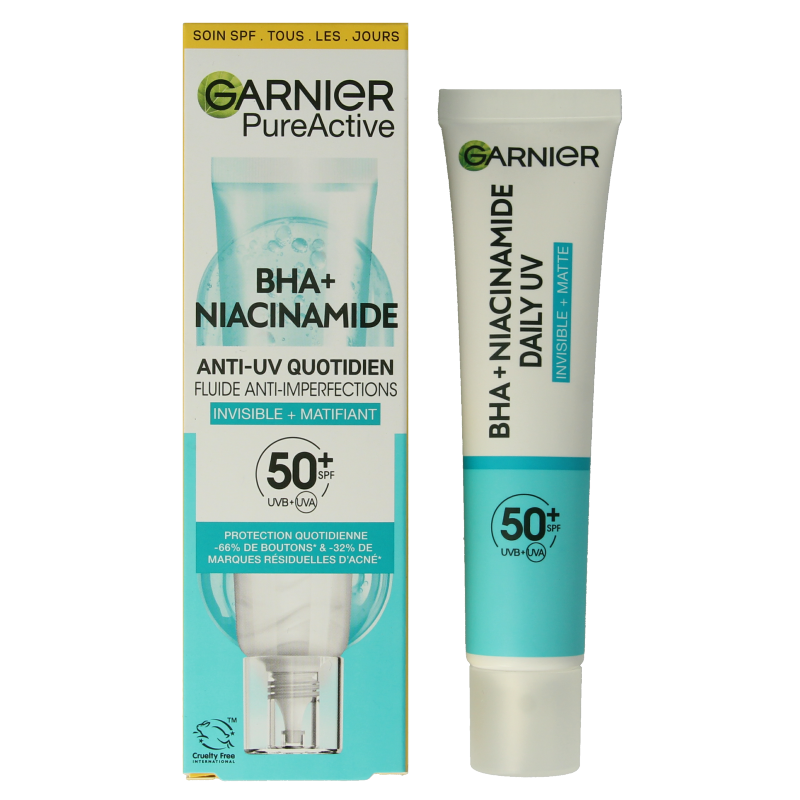 Garnier PureActive BHA+ niacinamide UV fluid SPF50+ - Afbeelding 2