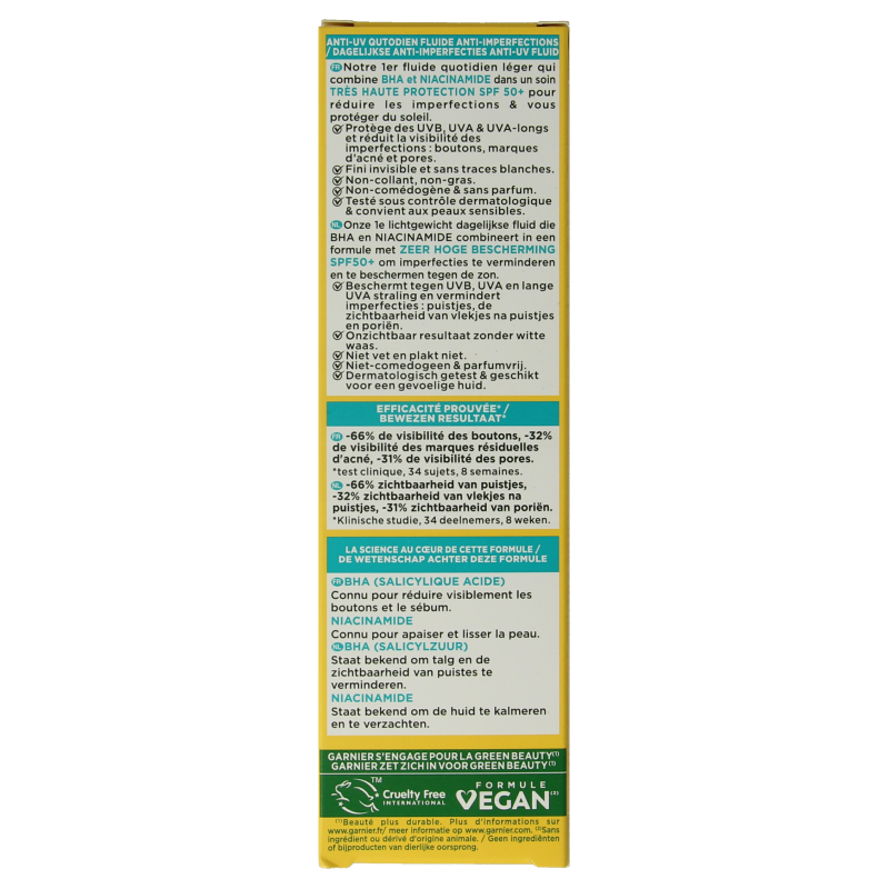 Garnier PureActive BHA+ niacinamide UV fluid SPF50+ - Afbeelding 4