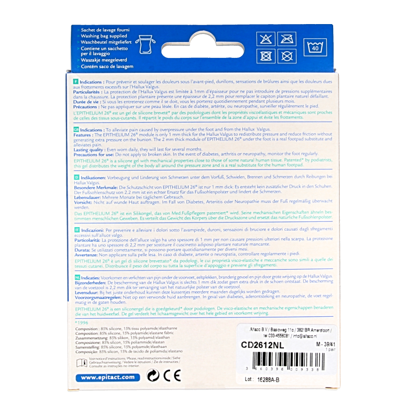 Epitact Voetzoolkussentjes dubbel maat 39/41 - Afbeelding 2
