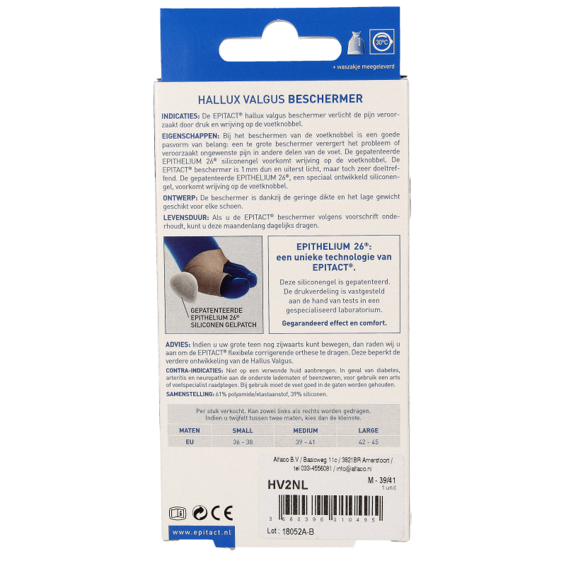 Epitact Hallux valgus knobbel beschermer maat 39/41 - Afbeelding 2