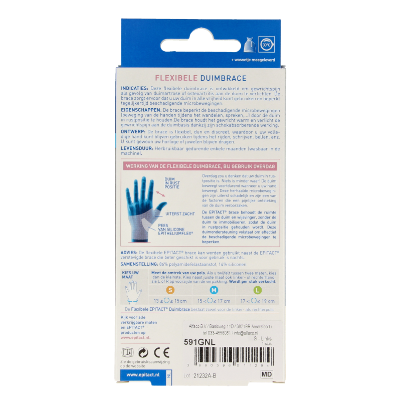 Epitact Duim orthese dag links maat S - Afbeelding 2