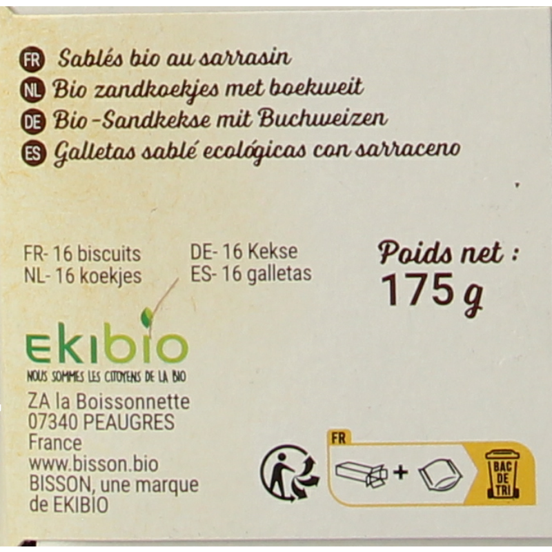 Bisson Zandkoekjes boekweit authentiek bio - Afbeelding 5