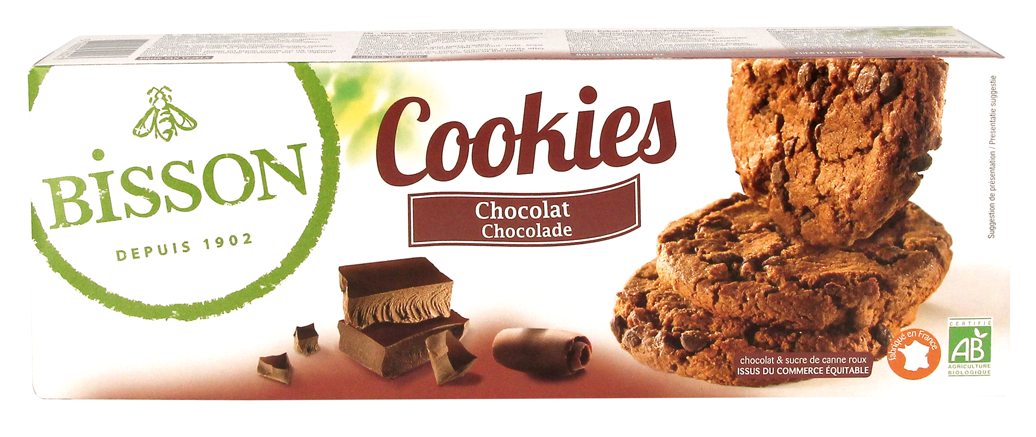 Bisson Chocolade cookies met stukjes pure chocola bio