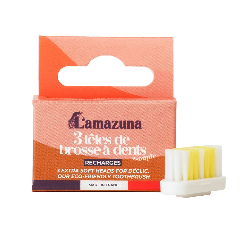 Lamazuna Set of 3 toothbrush heads soft S
