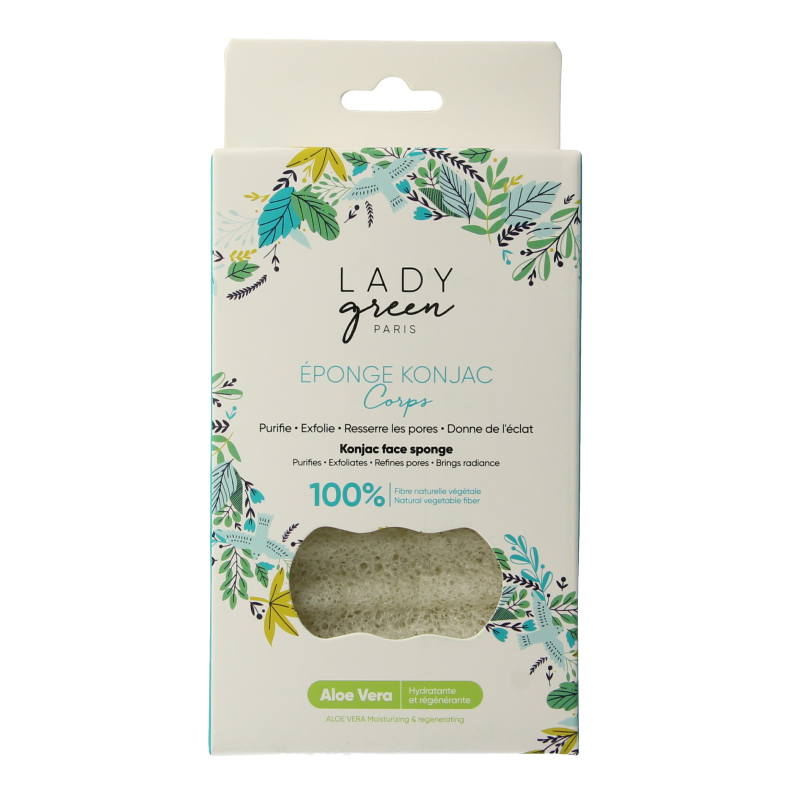 Lady Green Konjac gelaatspons aloe vera
