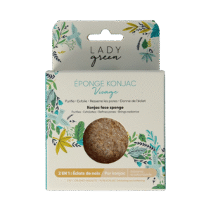 Lady Green Konjac gezichtsspons crushed walnut
