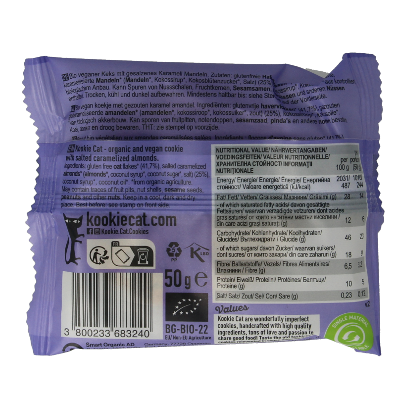 Kookie Cat Salted caramel & almonds bio - Afbeelding 2