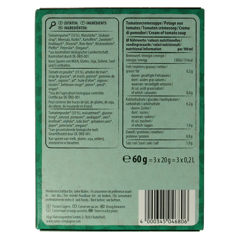 Natur Compagnie Fixe tasse instant soep tomaat bio - Afbeelding 3