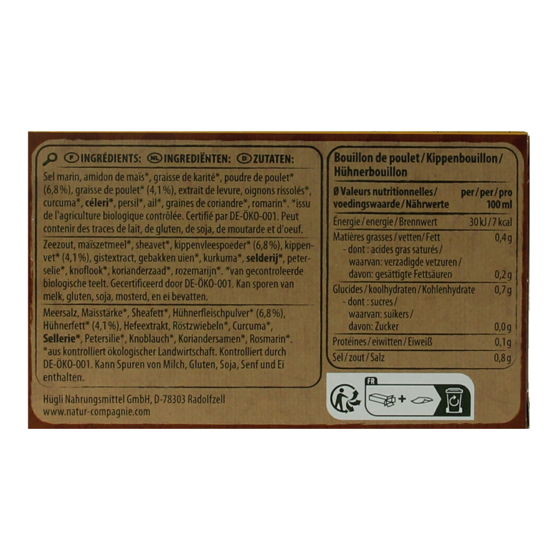 Natur Compagnie Kippenbouillon 8 blokjes bio - Afbeelding 2