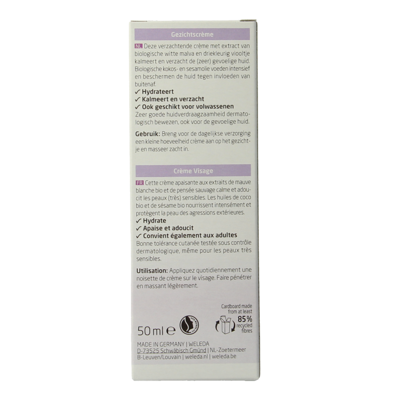Weleda Baby witte malva sensitive gezichtscreme - Afbeelding 4