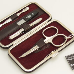 Malteser Manicure-etui 4-delig wijnrood nappaleer