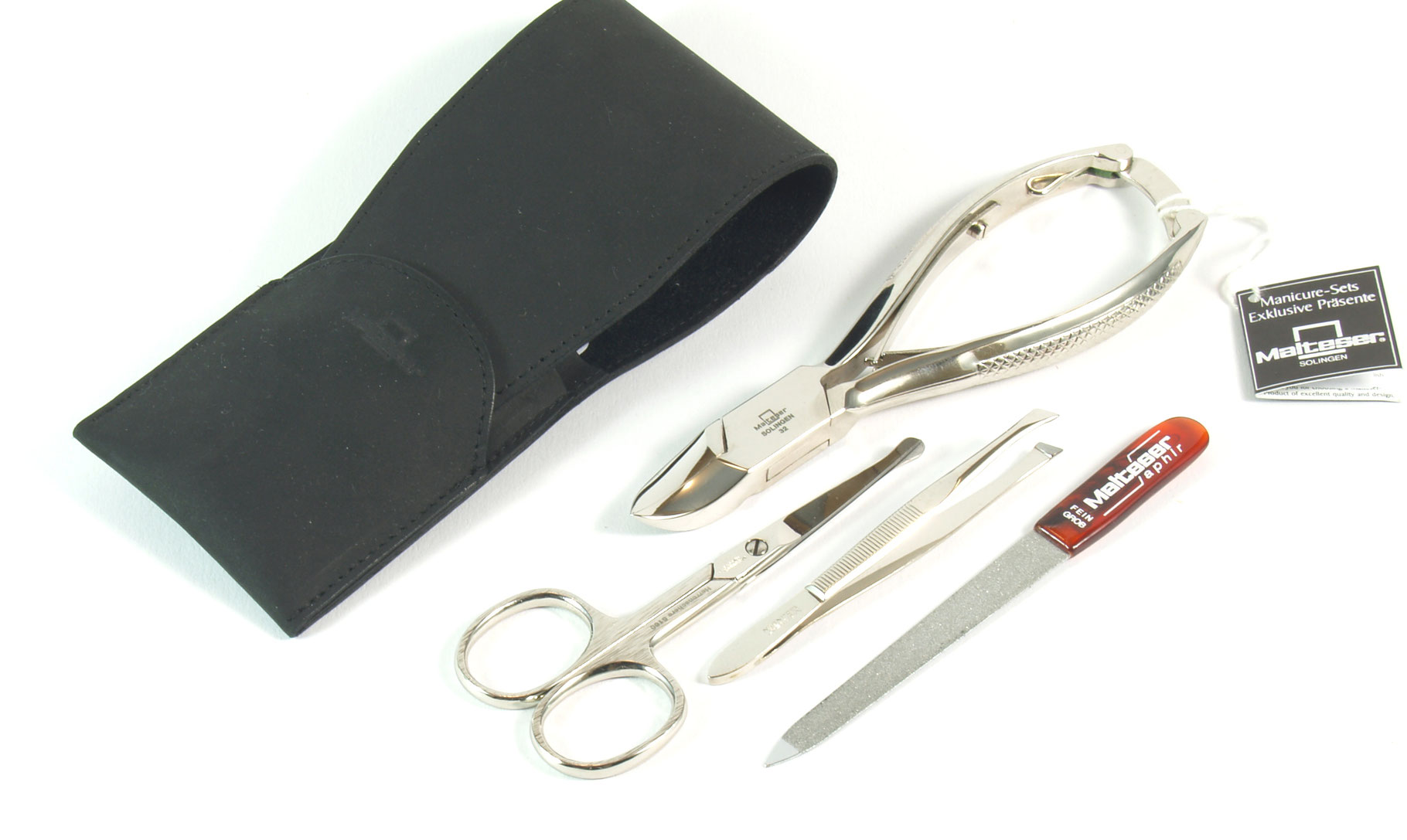 Malteser Zaketui 4-delig nagels en gezichtshaar zwart leer