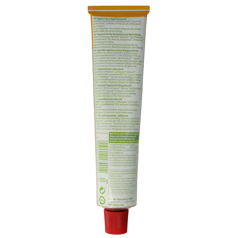 Tartex Tube vegetarische pate classic bio - Afbeelding 2