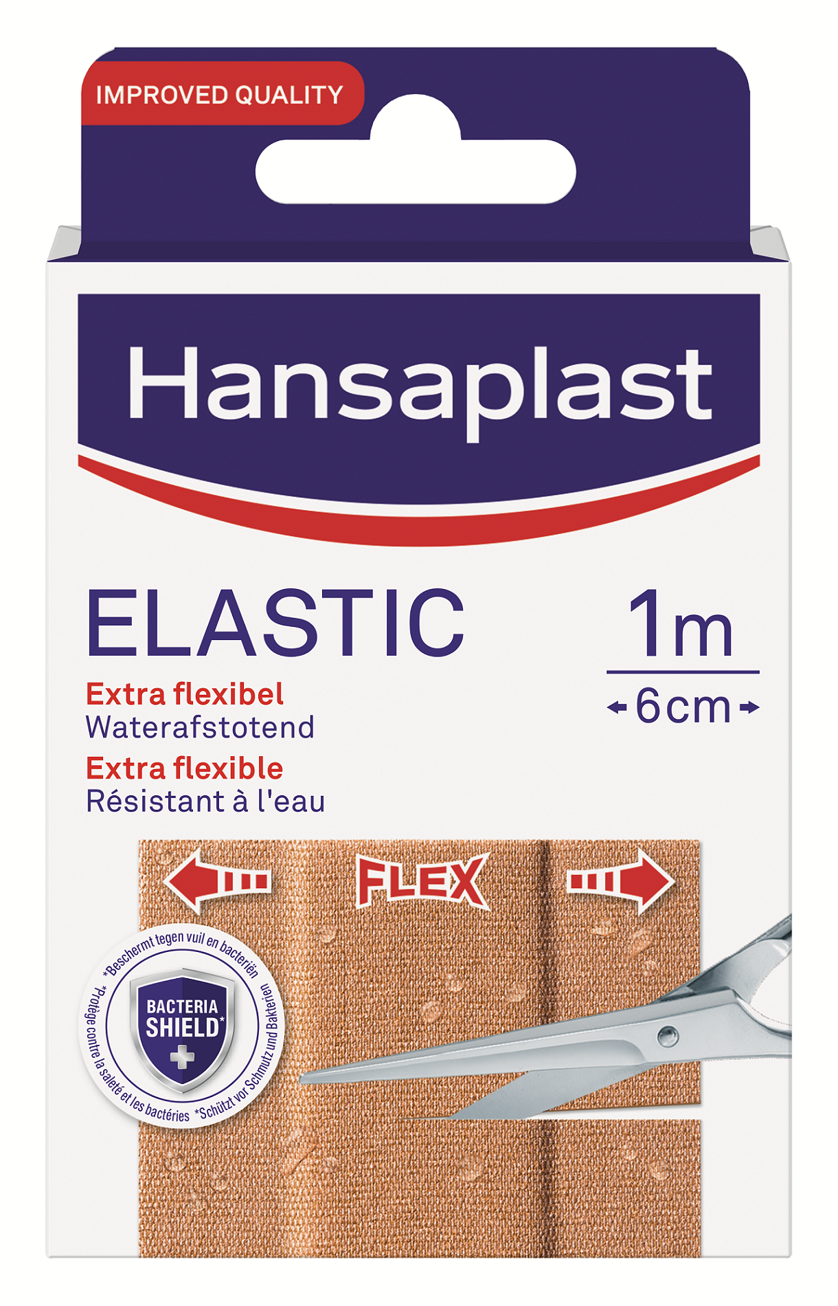 Hansaplast Elastic 1m x 6cm waterasfstotend