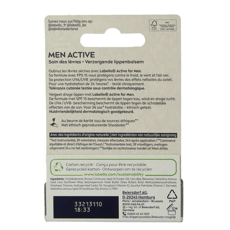 Labello Men active blister SPF15 - Afbeelding 2