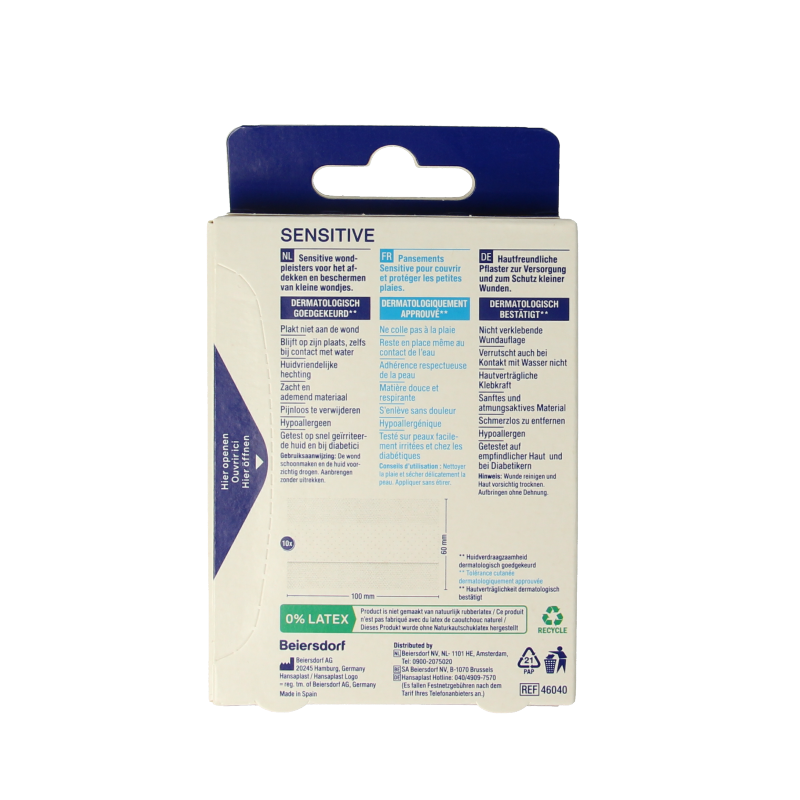 Hansaplast Sensitive 1m x 6cm - Afbeelding 3