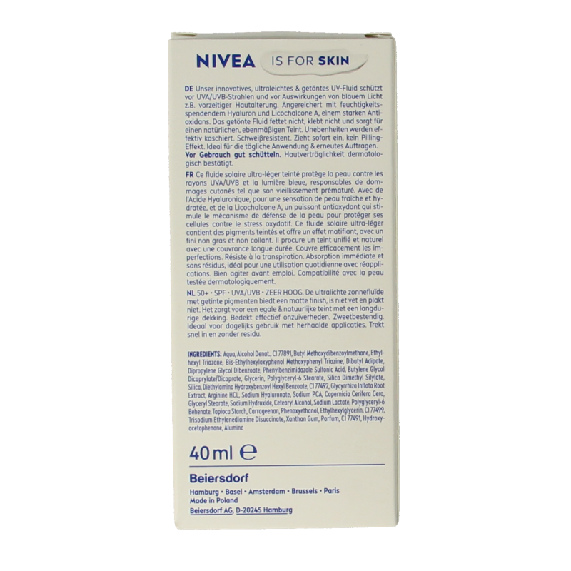 Nivea Sun face daily fluid SPF50 tint light - Afbeelding 4