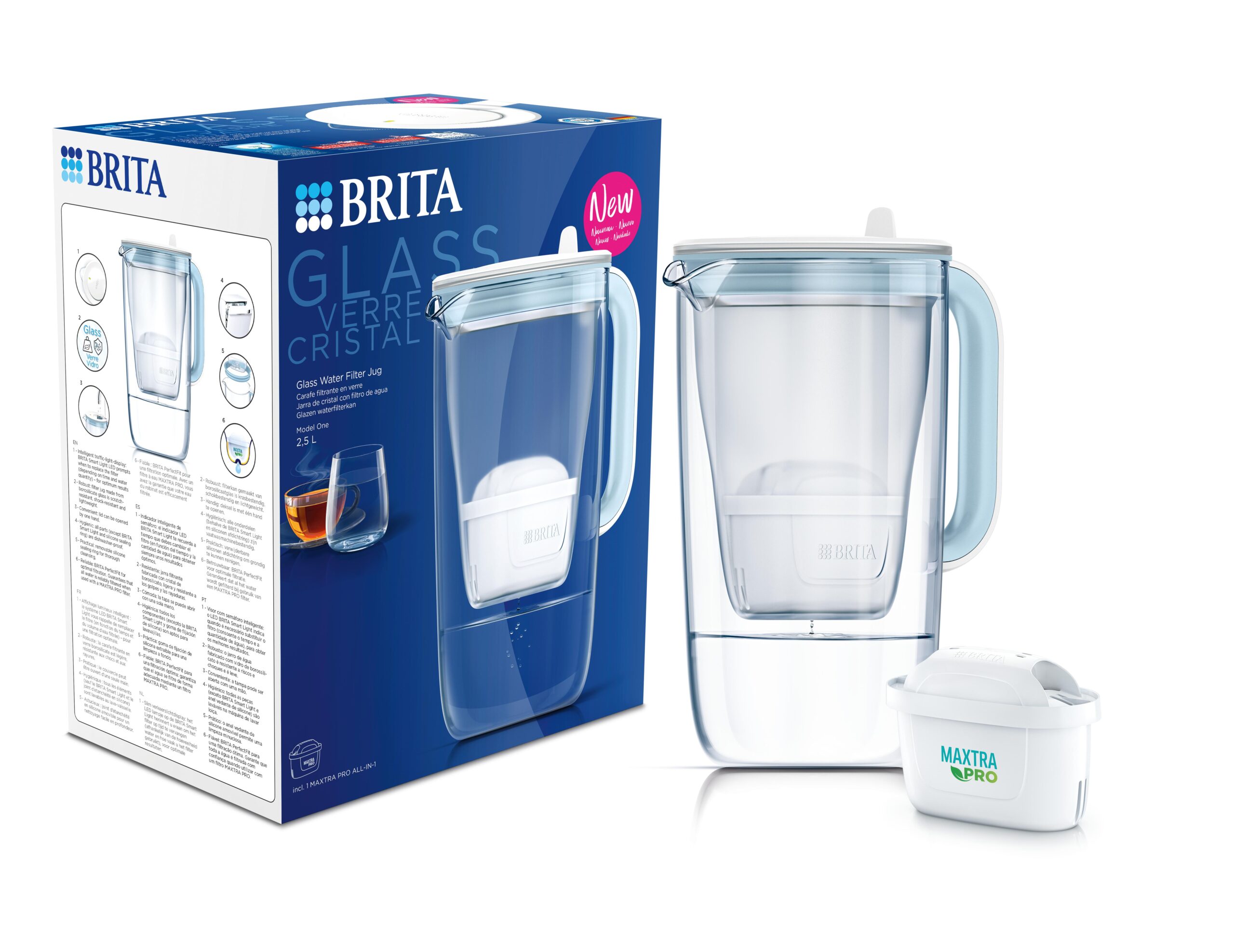 Brita Waterfilterkan glass light blue