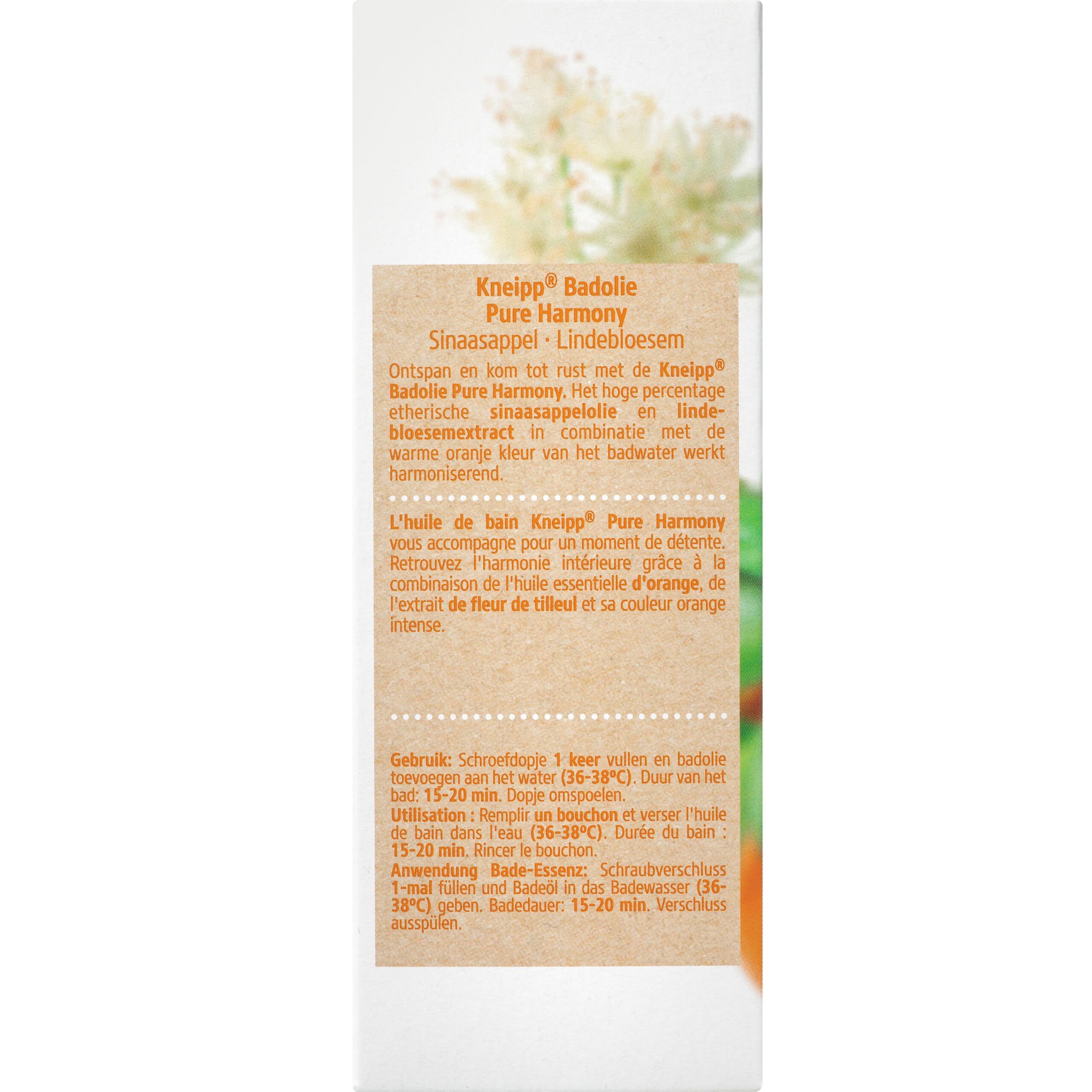Kneipp Pure harmony badolie oranje lindebloesem - Afbeelding 3