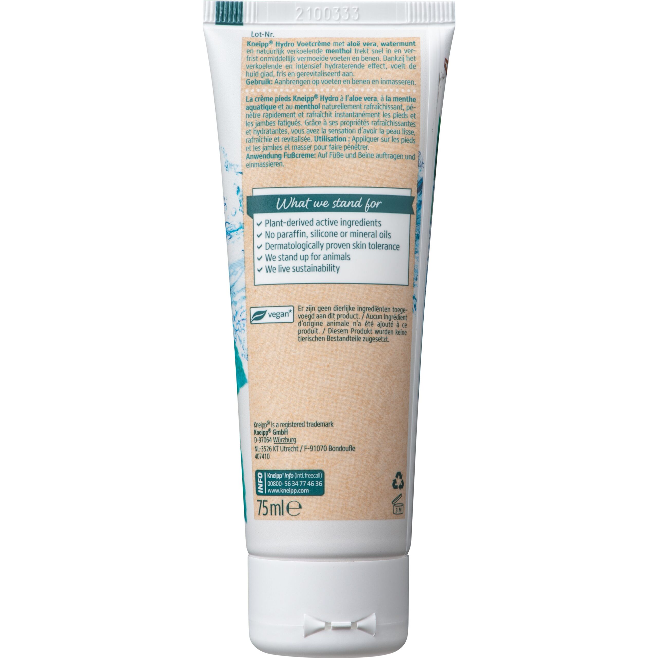Kneipp Foot care hydro voetcreme aloe vera watermunt - Afbeelding 2