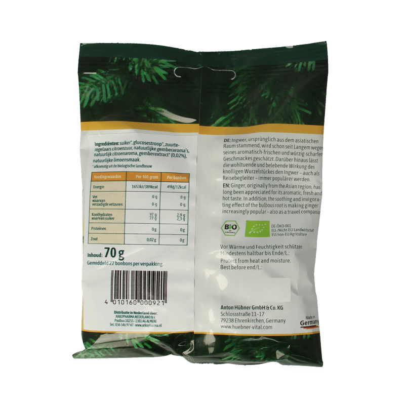 Hubner Gember bonbons bio - Afbeelding 2