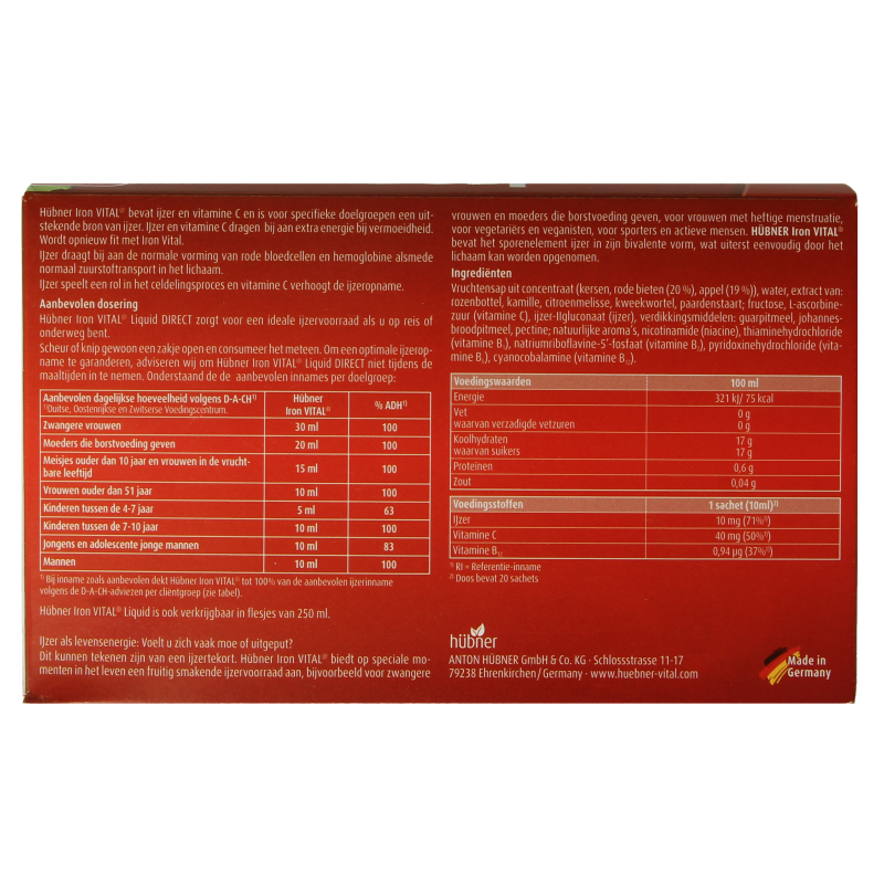Hubner Iron vital vloeibaar ijzer 20x10ml - Afbeelding 3