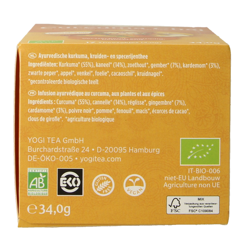 Yogi Tea Curcuma / turmeric chai tea bio - Afbeelding 6