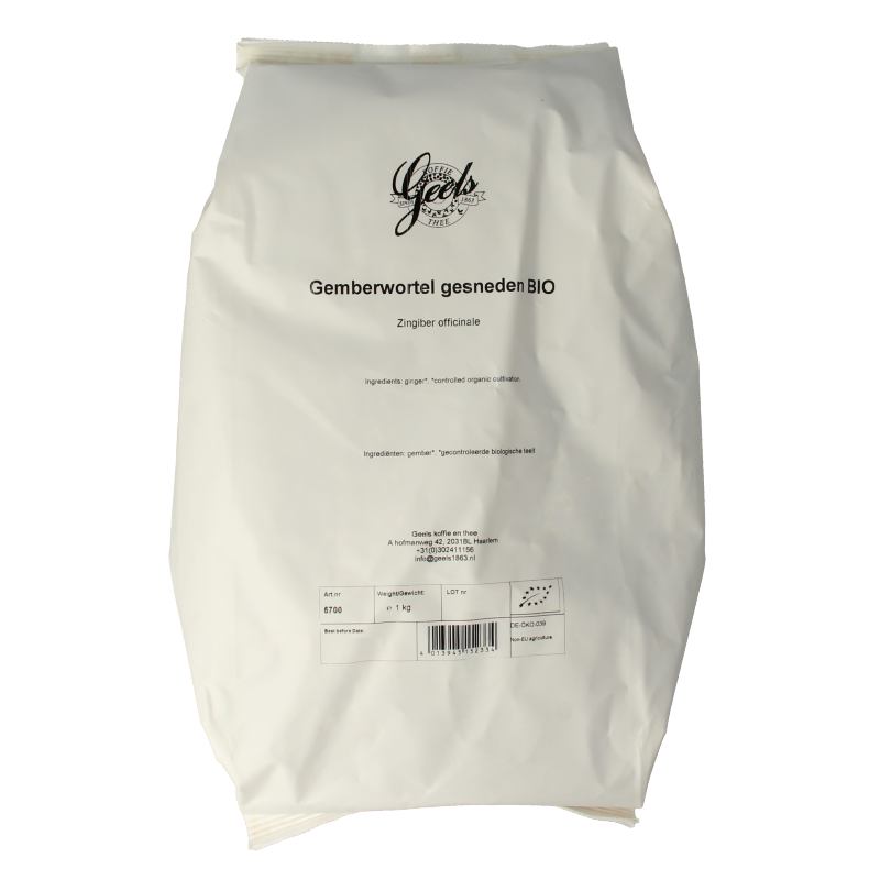 Geels Gemberwortel gesneden bio