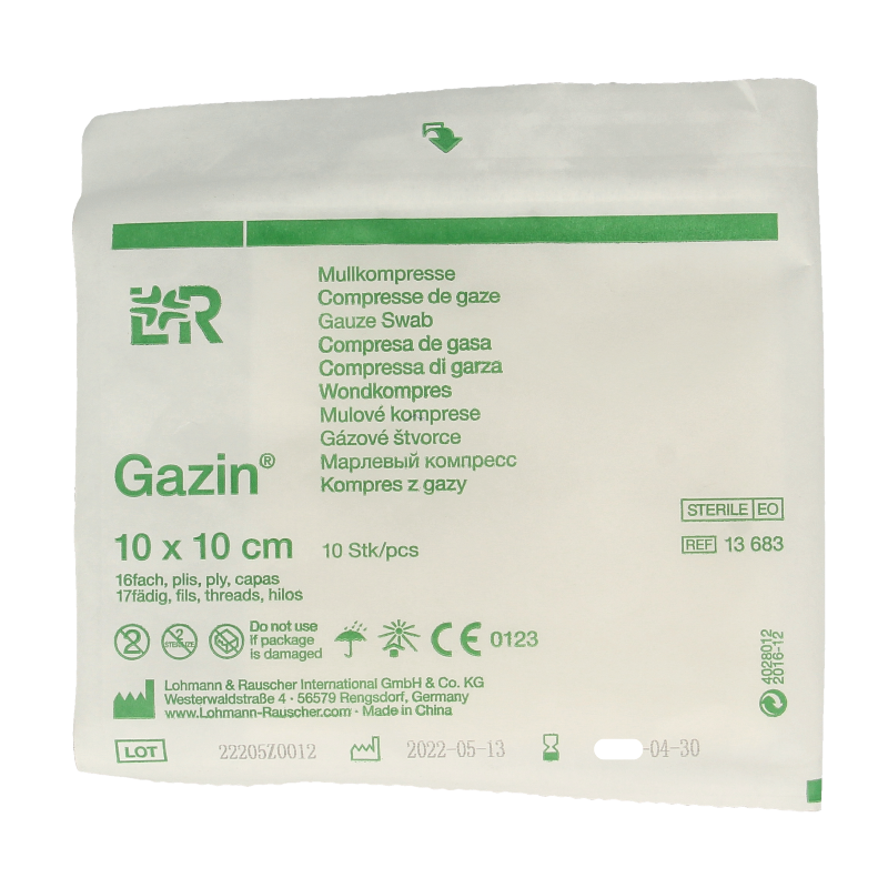 Gazin Gaaskompressen 10 x 10cm steriel