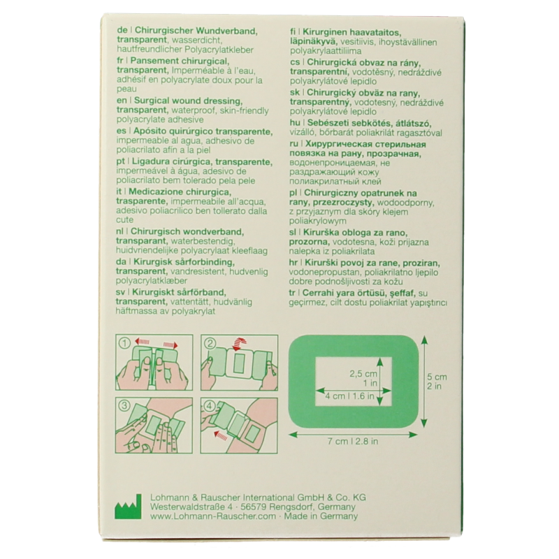 Curapor Transparant 7 x 5cm steriel - Afbeelding 2