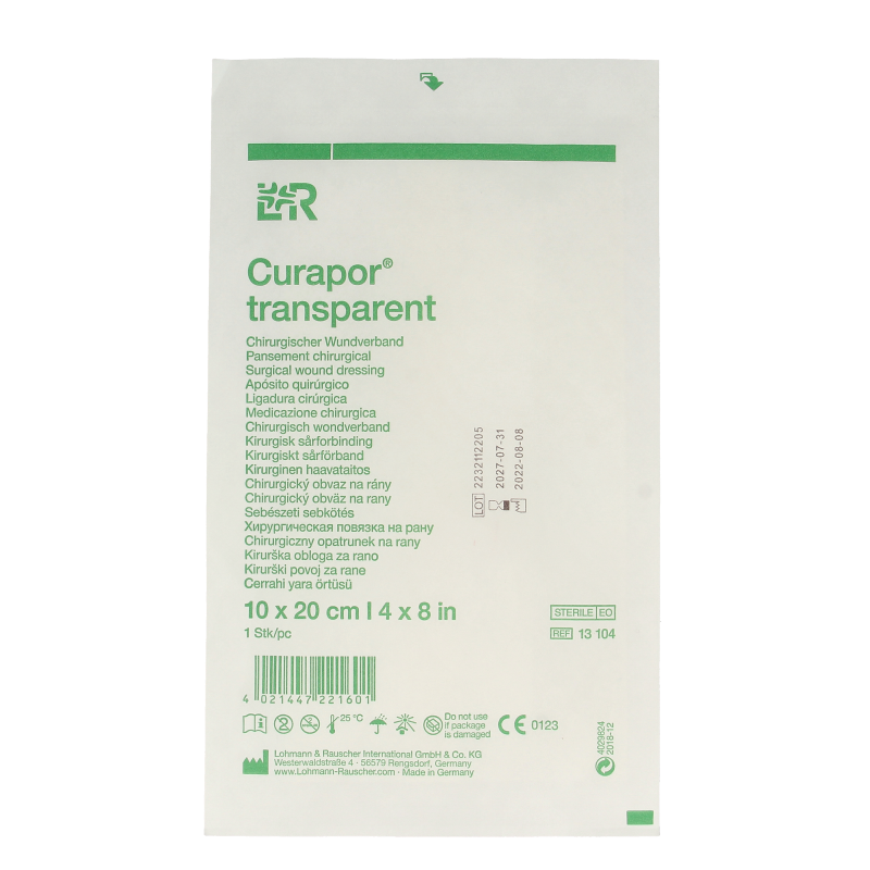 Curapor Wondverband transparant 10 x 20cm steriel
