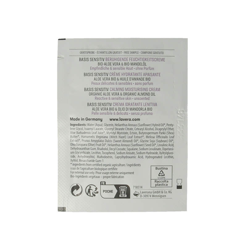 Lavera Sample basis sensitive moisturizing cream bio - Afbeelding 3