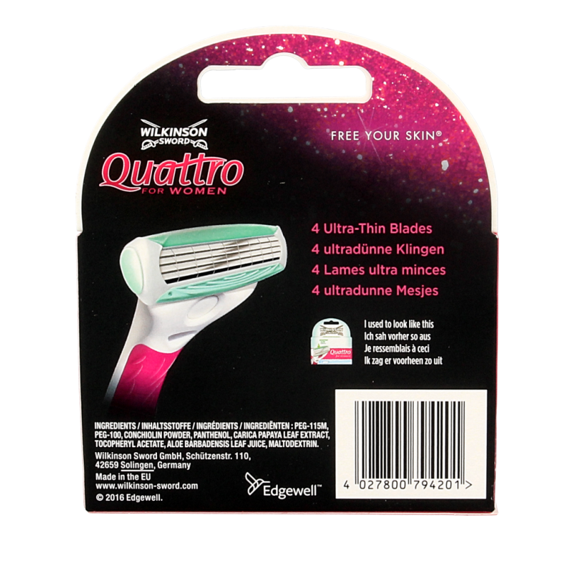 Wilkinson Quattro woman sensitive mesjes 3 + 1 - Afbeelding 2