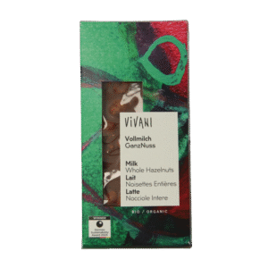 Vivani Chocolade melk met hele hazelnoten bio