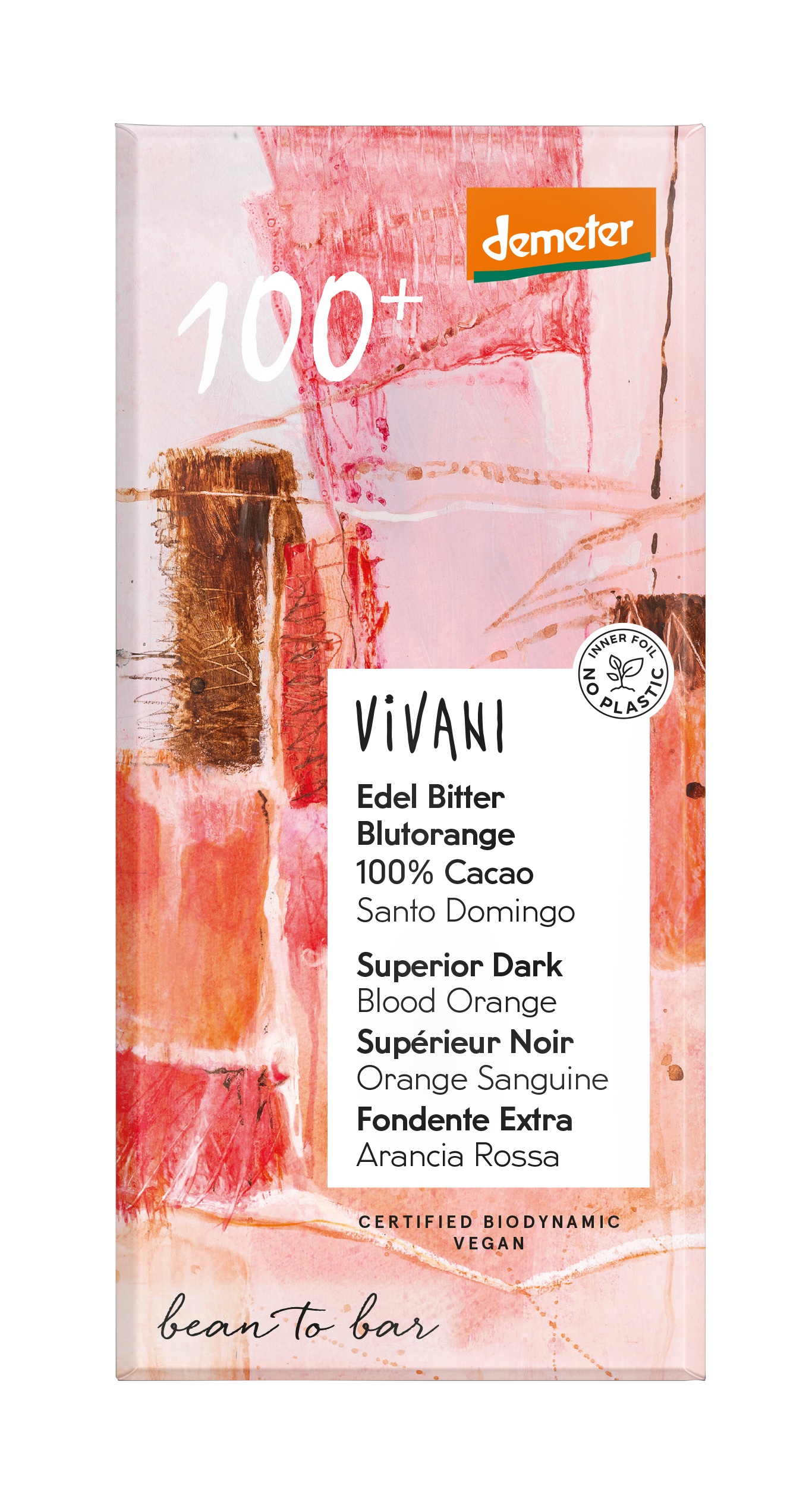Vivani Chocolade Demeter puur 100% bloedsinaasappel bio - Afbeelding 3