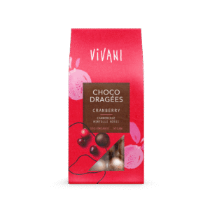 Vivani Choco dragees cranberry bio