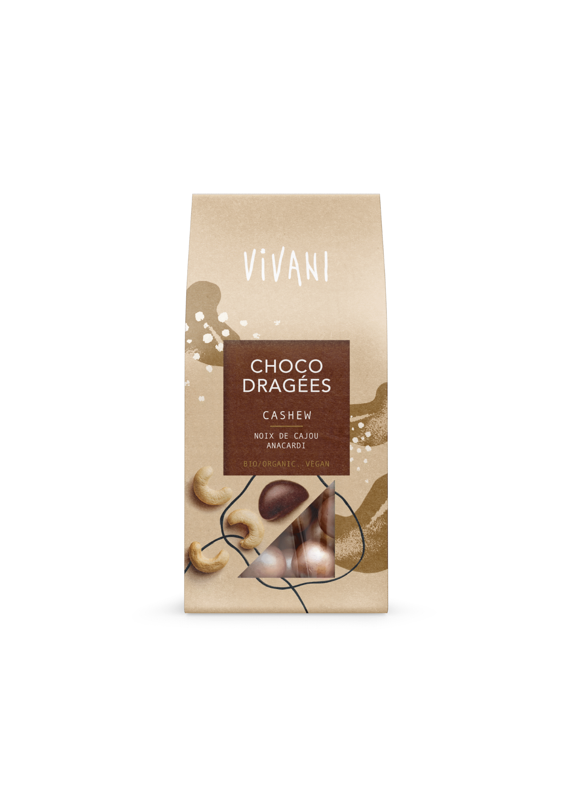 Vivani Choco dragees cashew bio