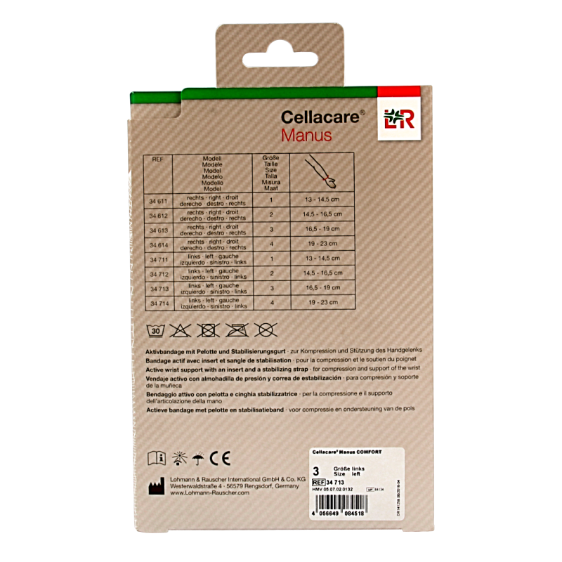 Cellacare Manus comfort polsbandage links maat 3 - Afbeelding 2