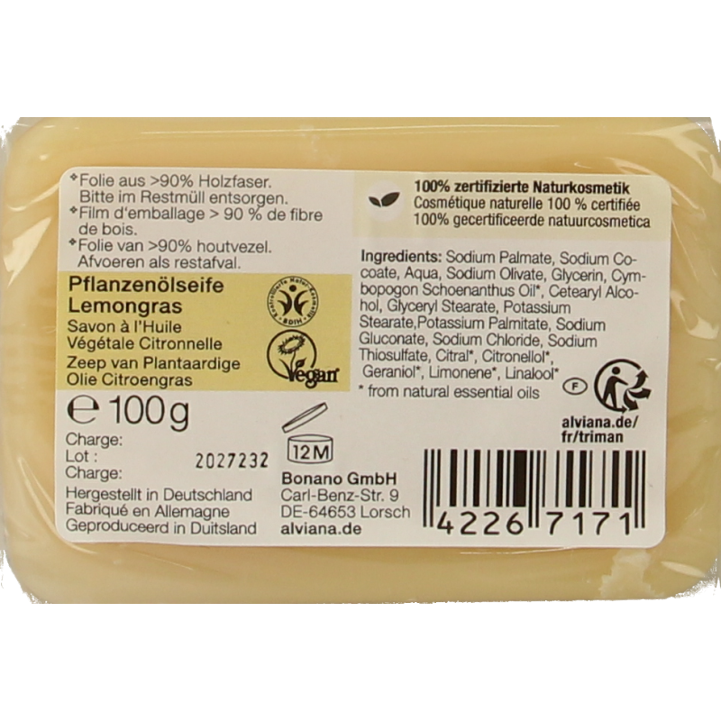 Alviana Citroengras zeep - Afbeelding 2