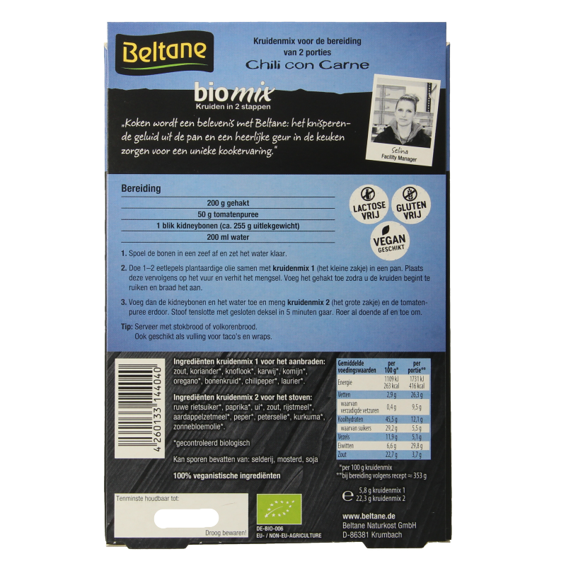 Beltane Chili con carne mix bio - Afbeelding 2